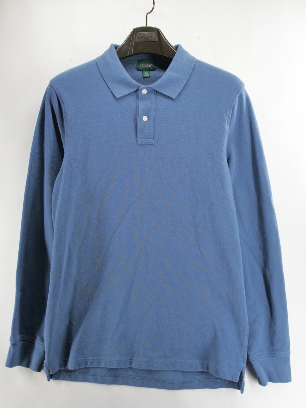Vintage J. Crew Oarsman Sz Medium TALL Mens Blue Short Sleeve Polo 100% Cotton